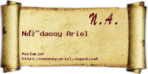 Nádassy Ariel névjegykártya